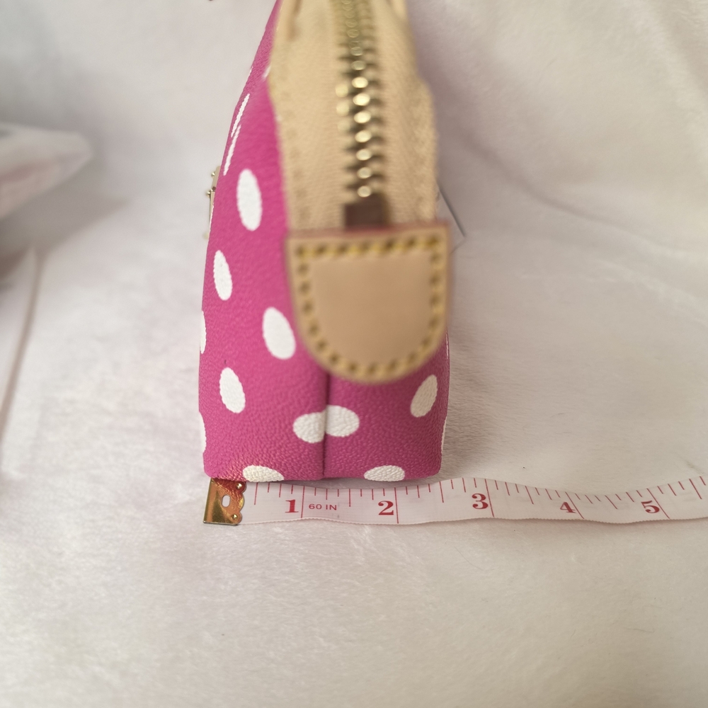 Dooney & Bourke Pink Polka Dot Cosmetic Bag Pouch. NWT - Picture 4 of 5
